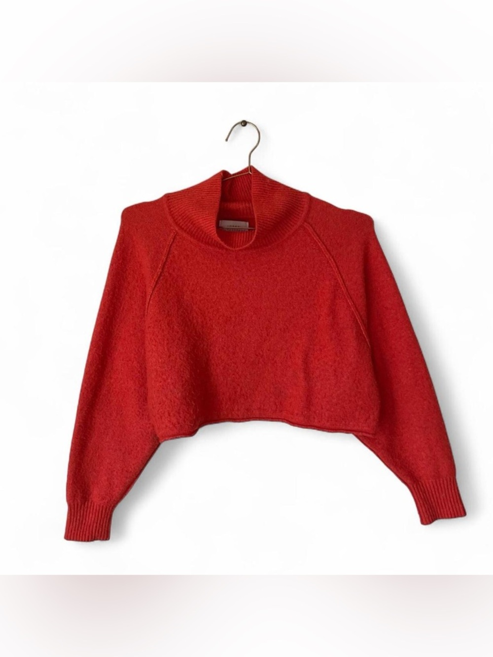Urban Outfitters Orange Cropped Knit Sweater – Fuzzy Cozy Pullover (M)